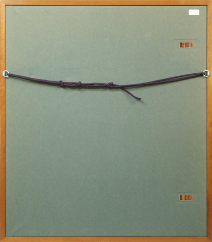 須田剋太「牡丹」グワッシュ（水彩画）・6号小　額縁裏側画像