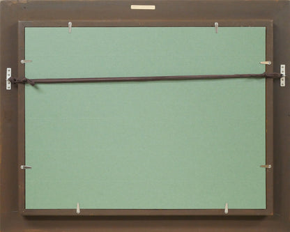 菅野矢一「北の海（積丹半島）〔財界さっぽろ表紙絵原画〕」油絵・P8号　額縁裏側画像