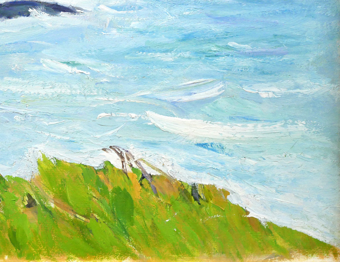 菅野矢一「北の海（積丹半島）〔財界さっぽろ表紙絵原画〕」油絵・P8号　拡大画像4