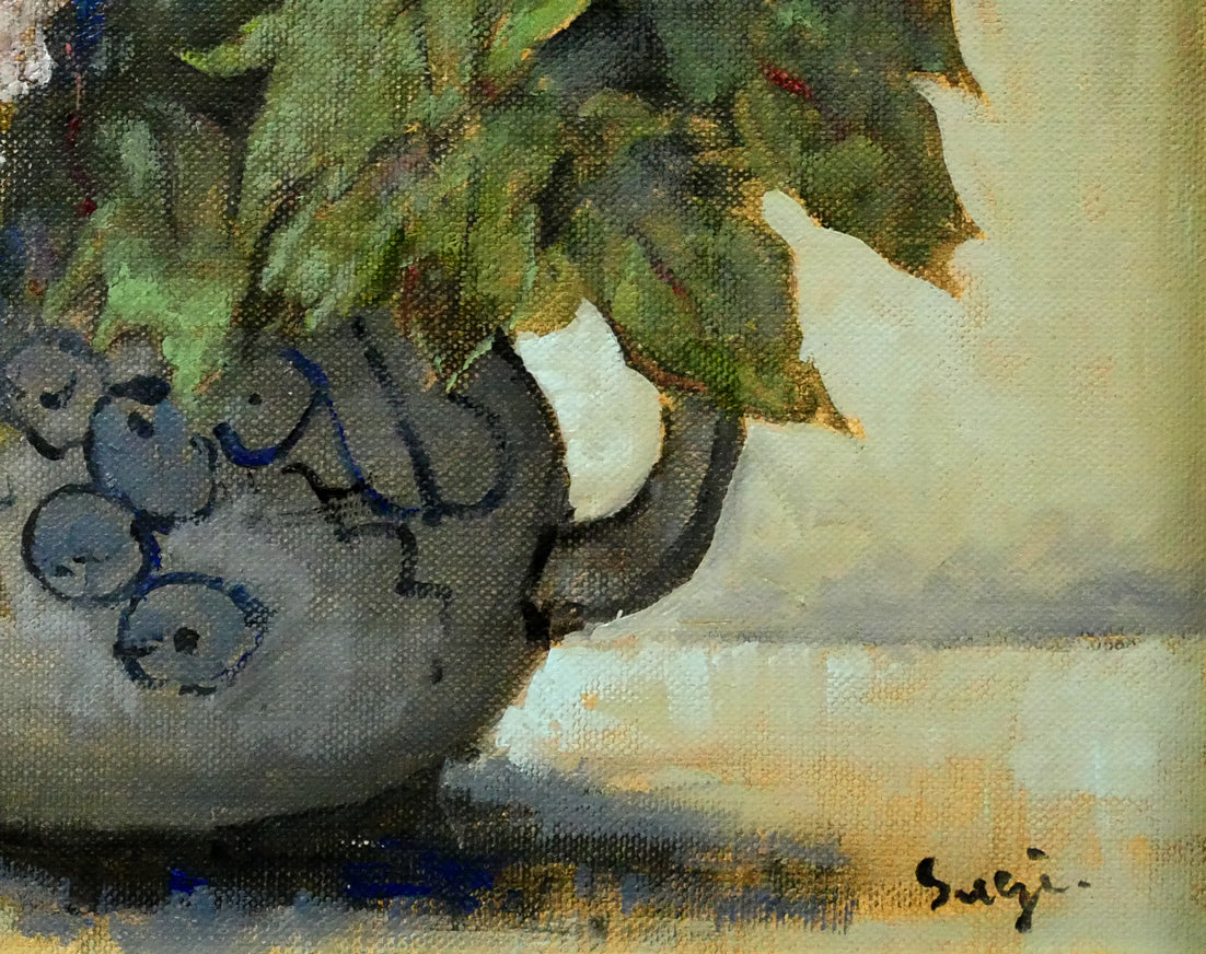 杉山勇「牡丹」油絵・F6号　拡大画像5
