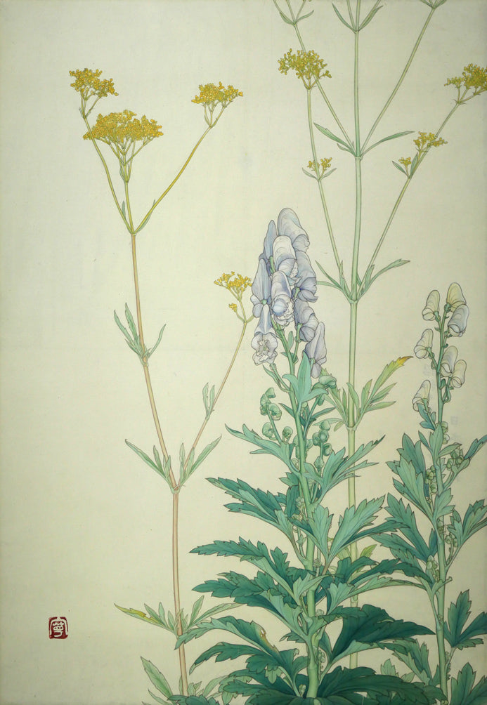 杉山寧「花」日本画・15号　作品全体画像