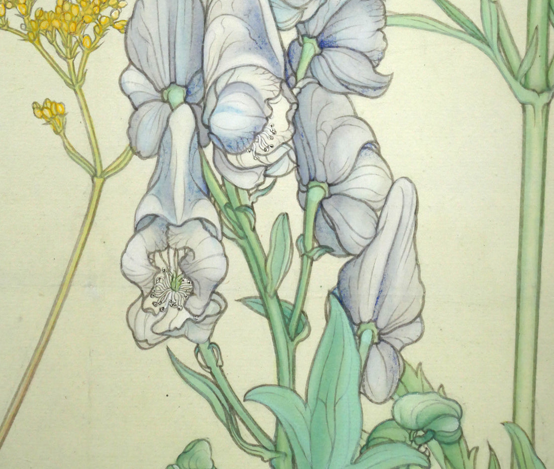 杉山寧「花」日本画・15号　拡大画像6