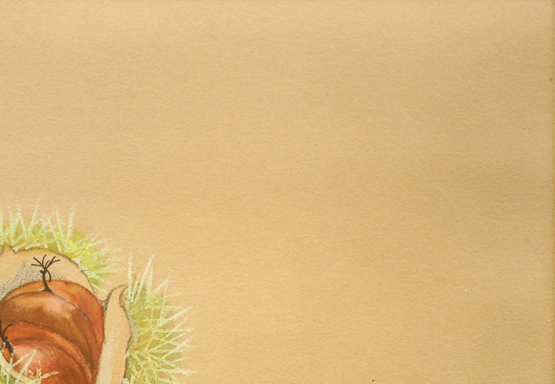 杉山寧「栗」パステル・水彩画・8号　拡大画像2