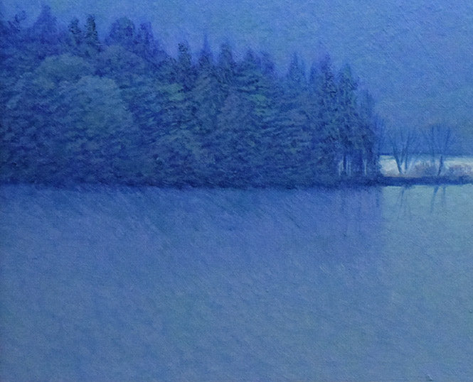 住吉久志「光る湖」油絵・F4号　拡大画像5