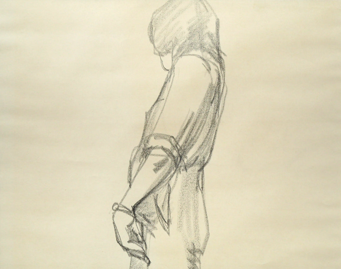 鈴木吾郎「人物像」鉛筆デッサン・5号　拡大画像1