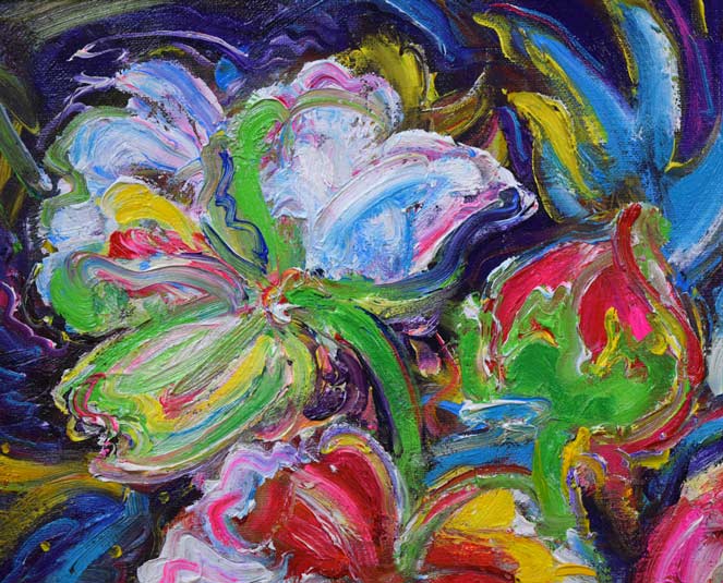 鈴木康雄「牡丹」油絵・F8号　拡大画像1