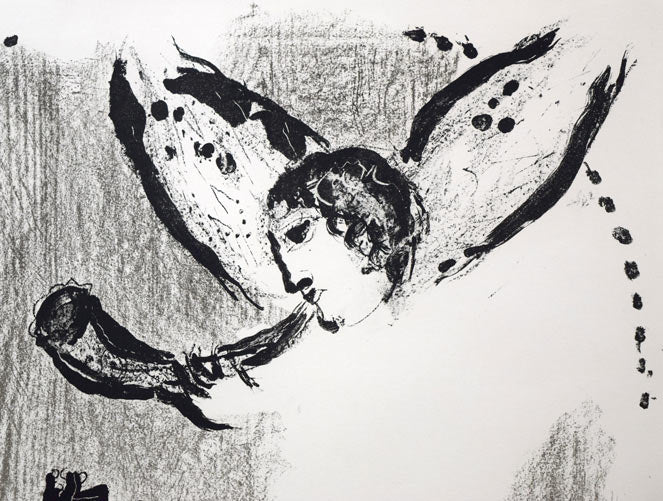 マルク・シャガール(Marc　Chagall)「ダビデと天使（David and the Angel）」リトグラフ　拡大画像2