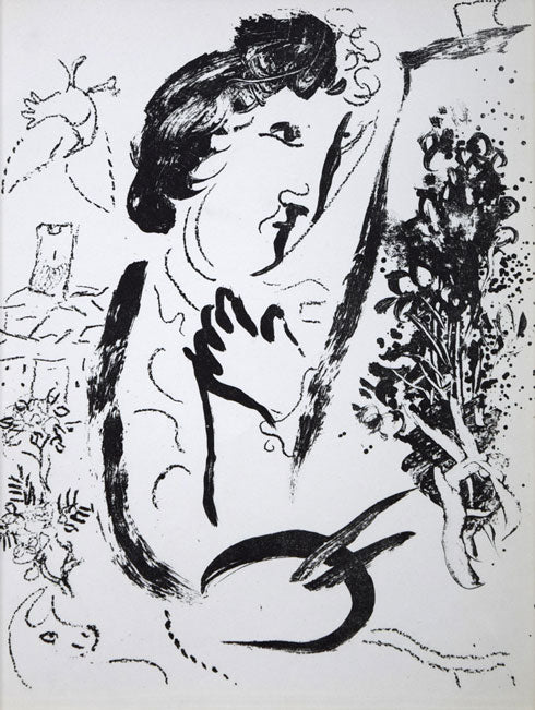 マルク・シャガール(Marc　Chagall)「Before　the　Picture」リトグラフ　作品全体拡大画像