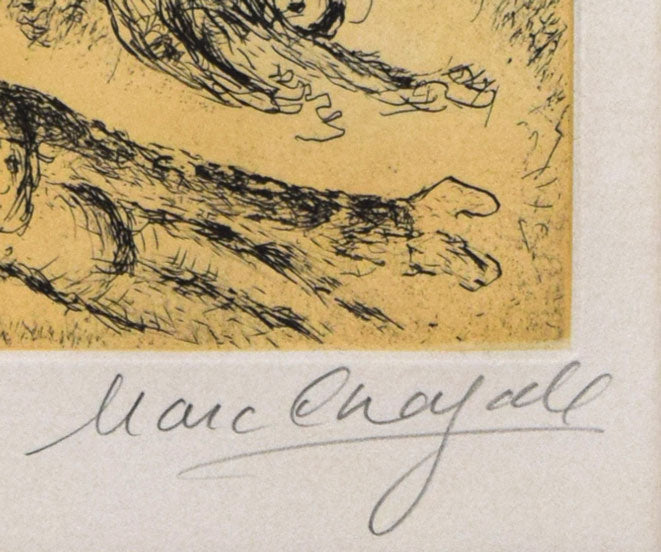 シャガール「ダビデの詩篇」よりPL.12・エッチング・アクアチント（銅版画）　本人直筆鉛筆サイン画像