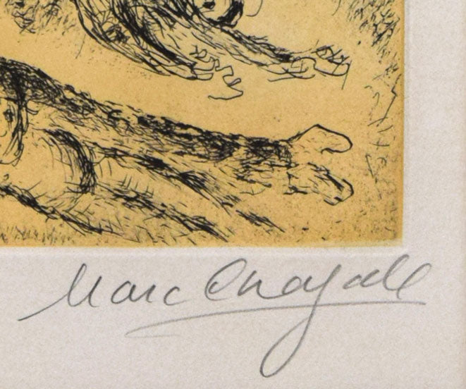 マルク・シャガール(Marc　Chagall)「ダビデの詩篇」よりPL.12　エッチング・アクアチント（銅版画）　本人直筆鉛筆サイン画像