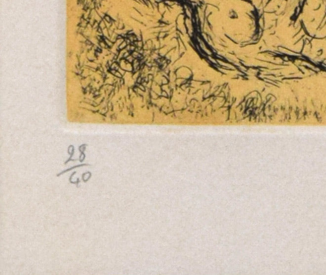 マルク・シャガール(Marc　Chagall)「ダビデの詩篇」よりPL.12　エッチング・アクアチント（銅版画）　限定番号（ed,28/40）