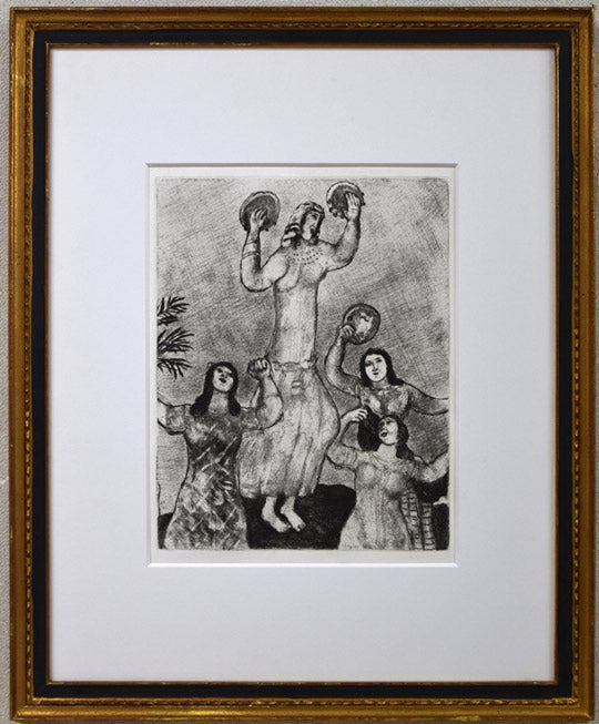 マルク・シャガール(Marc　Chagall)『「聖書」より・ミディアム勝利を祝う』エッチング（銅版画）