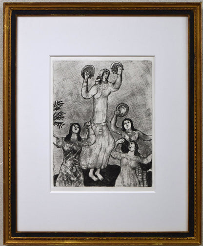マルク・シャガール(Marc　Chagall)『「聖書」より・ミディアム勝利を祝う』エッチング（銅版画）