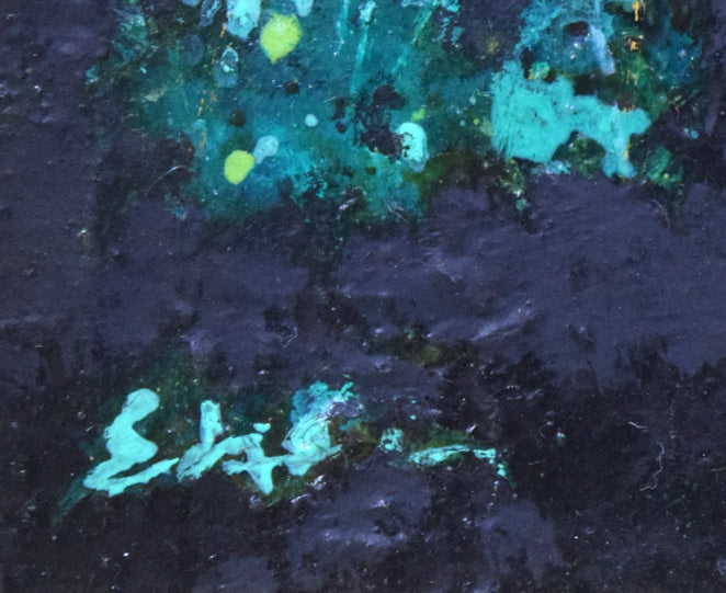 高橋英生「コスモス」油絵・SM　サイン拡大画像