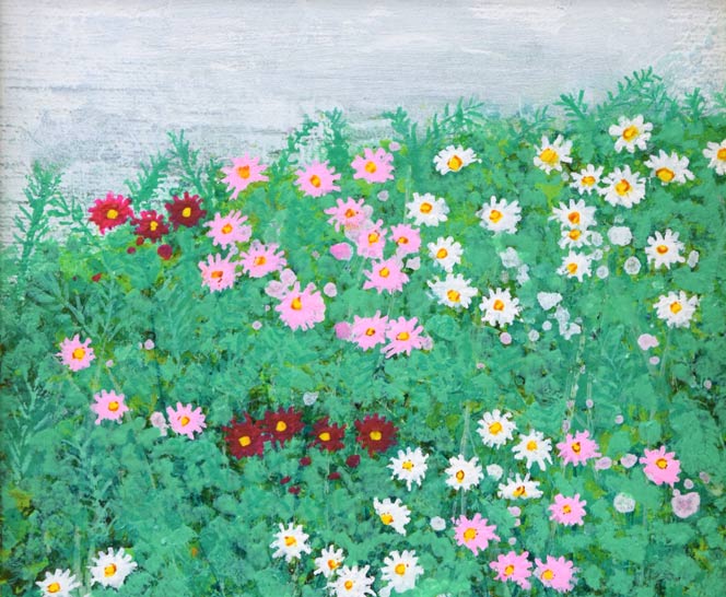 高橋英生「コスモス」油絵・SM　拡大画像1