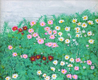 高橋英生「コスモス」油絵・SM　拡大画像1