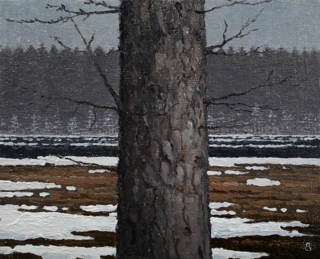 高橋幸男「鹿追風景」油絵・F3号　作品全体画像