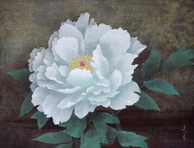 高橋天山（旧雅号：秀年）「富貴花（牡丹）」日本画・10号　作品全体画像