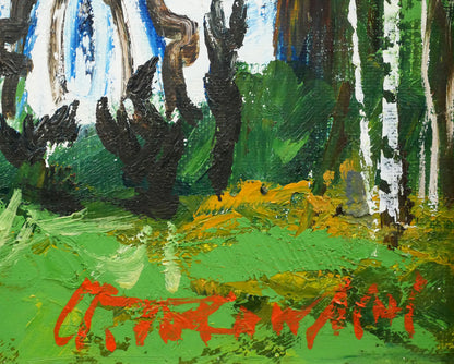 高橋益之「函館風景」油絵・F6号　サイン画像