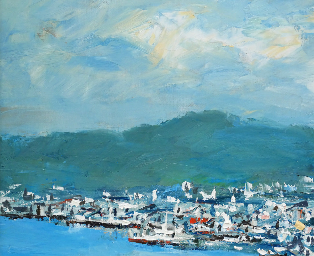 高橋益之「函館風景」油絵・F6号　拡大画像1