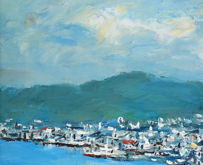 高橋益之「函館風景」油絵・F6号　拡大画像1