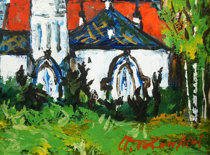 高橋益之「函館風景」油絵・F6号　拡大画像4