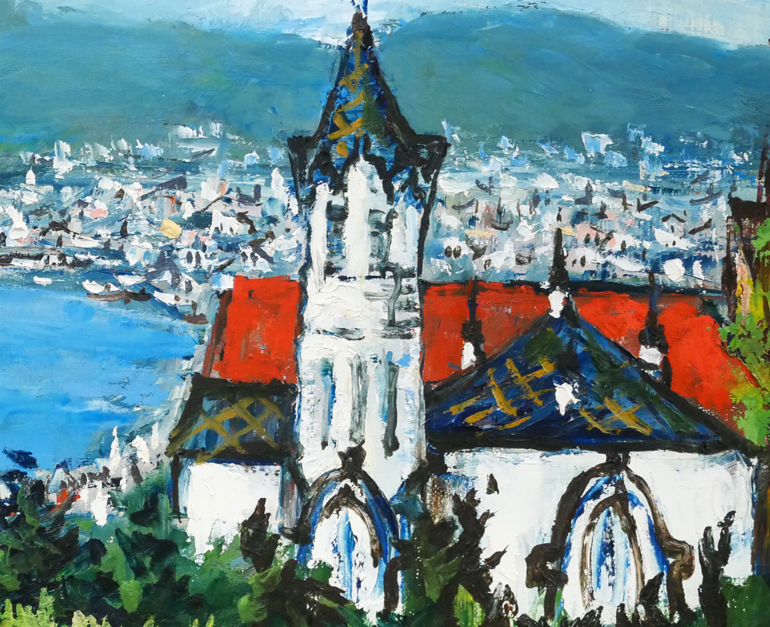高橋益之「函館風景」油絵・F6号　拡大画像5