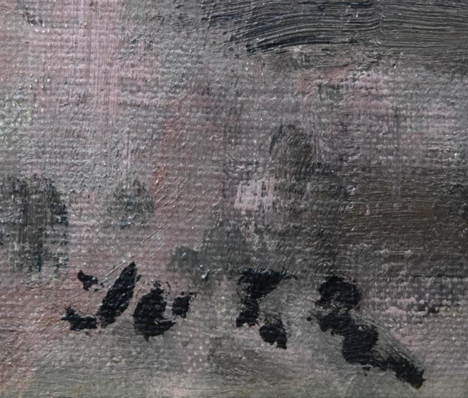 高橋北修「やちぶきの花」油絵・F6号　サイン拡大画像