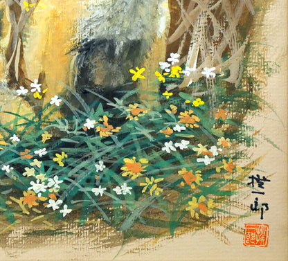 高橋揆一郎「北のメルヘンの名子役　Kitakitsune」水彩画・色紙　拡大画像6