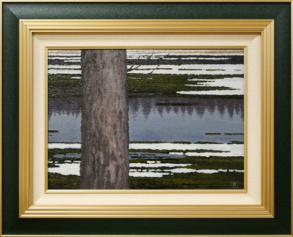 高橋幸男「鹿追風景」油絵・F4号