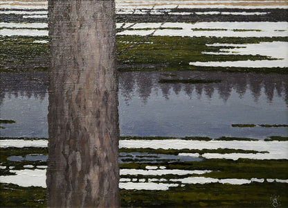 高橋幸男「鹿追風景」油絵・F4号　作品全体画像