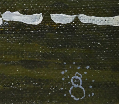 高橋幸男「鹿追風景」油絵・F4号　サイン画像
