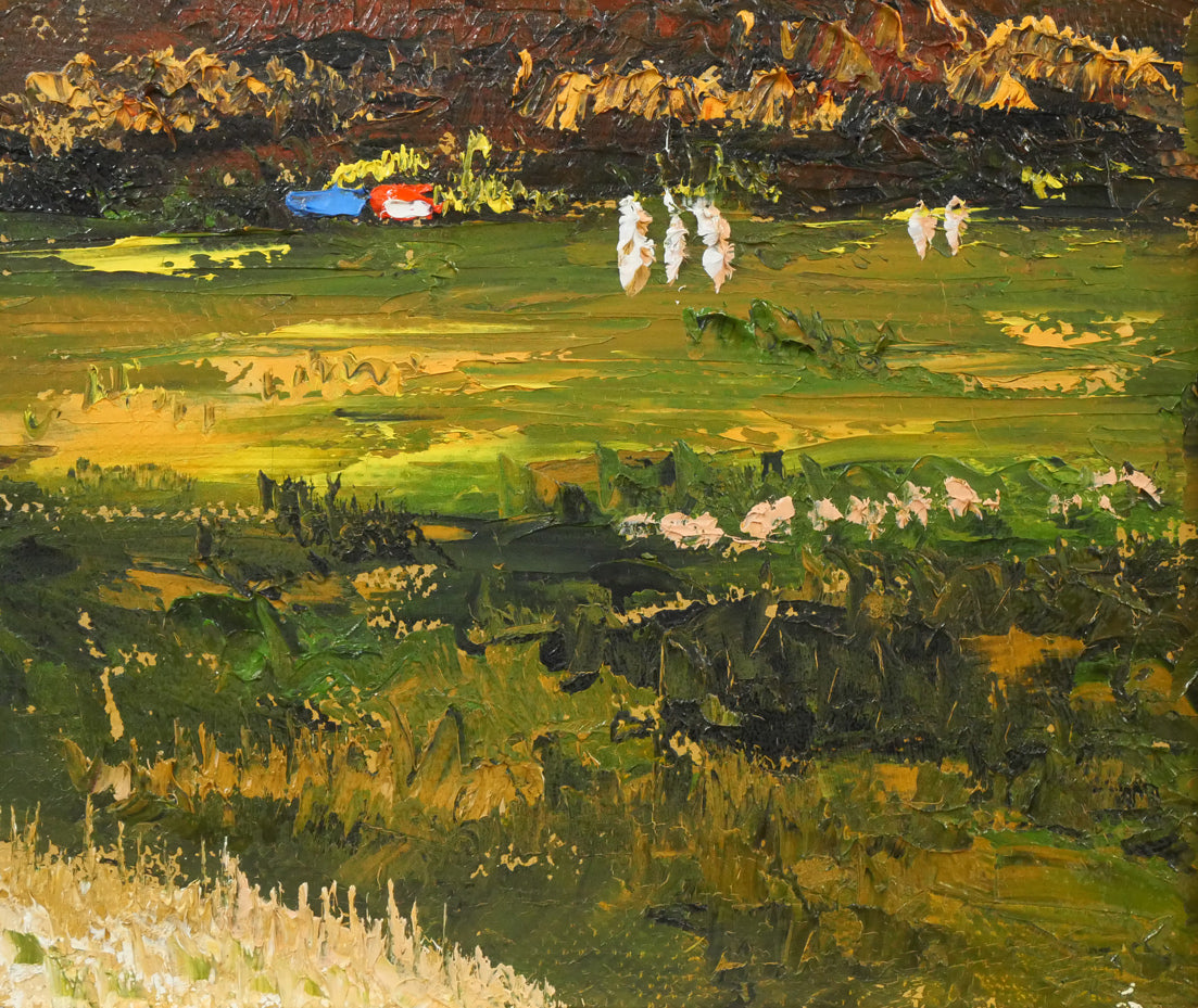 高橋哲夫「新雪の十勝岳」油絵・F6号　拡大画像5