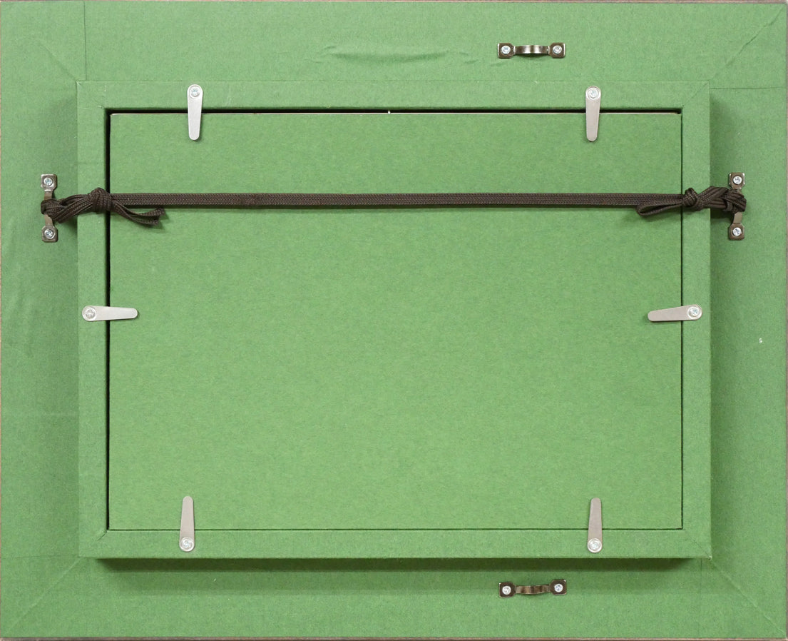 高橋正一「白い花」油絵・SM　額縁裏側画像