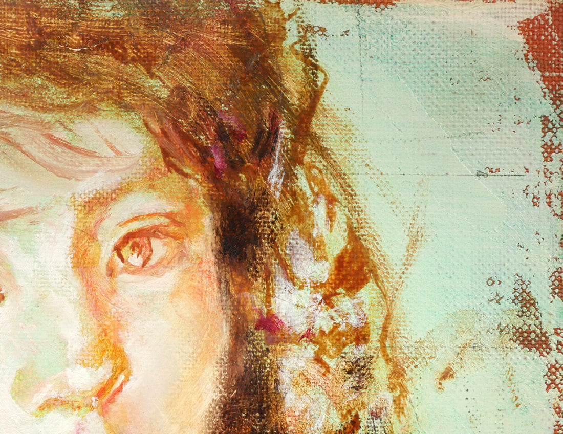 高橋正一「白い花」油絵・SM　拡大画像2