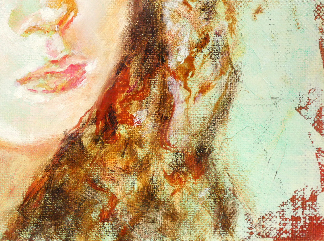 高橋正一「白い花」油絵・SM　拡大画像4