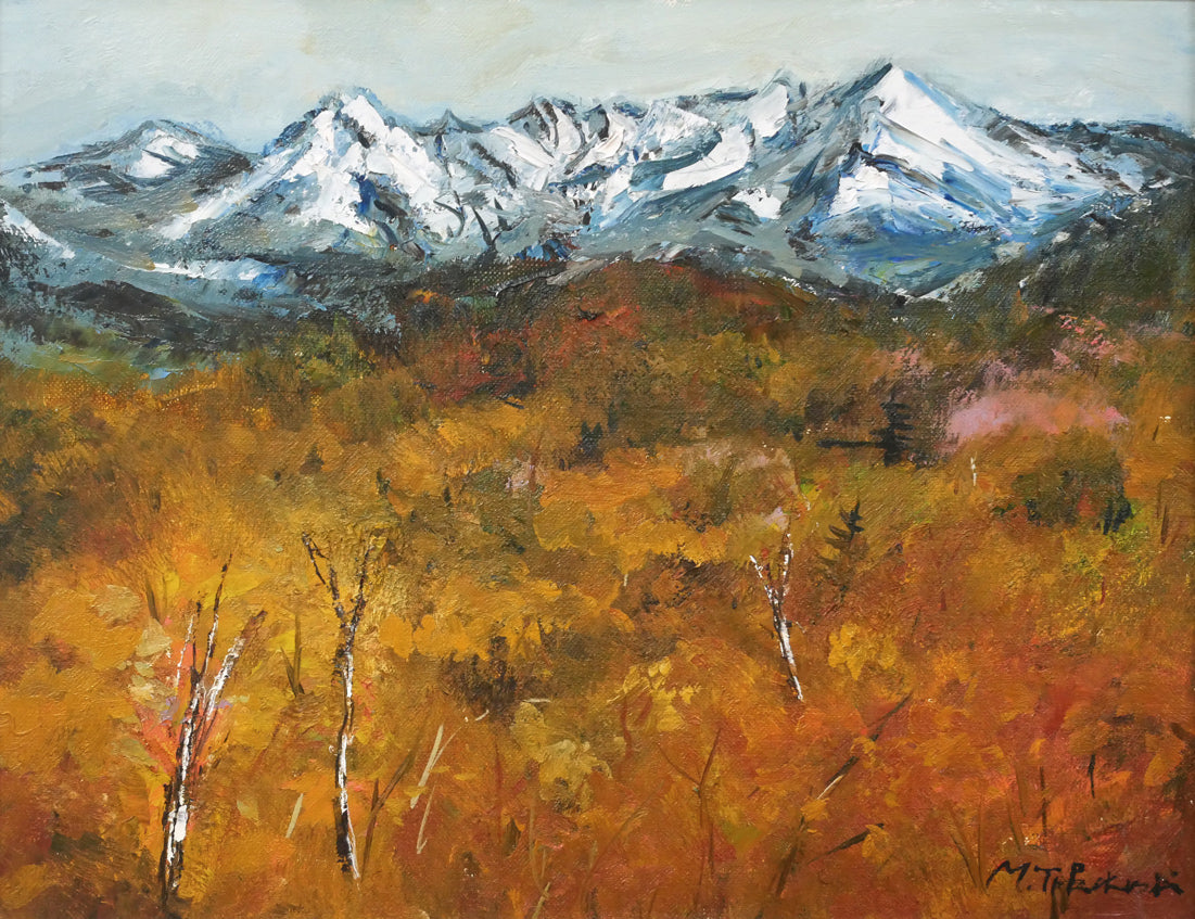 高橋益之「大雪山」油絵・F6号　作品全体画像