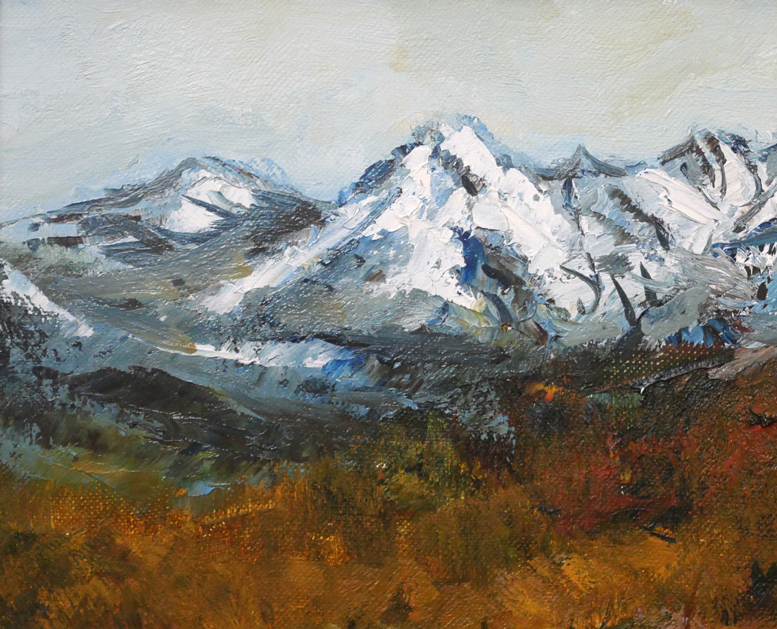 高橋益之「大雪山」油絵・F6号　拡大画像1