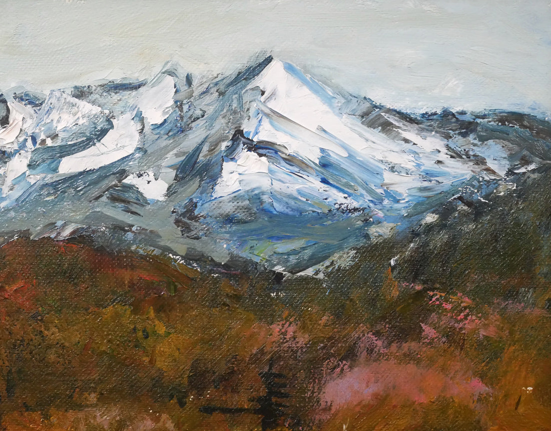 高橋益之「大雪山」油絵・F6号　拡大画像2