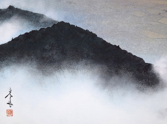 高橋天山（旧雅号：秀年）「大和路春暁」日本画・10号　拡大画像3