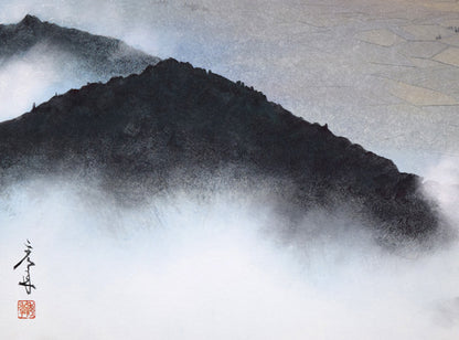 高橋天山（旧雅号：秀年）「大和路春暁」日本画・10号　拡大画像3