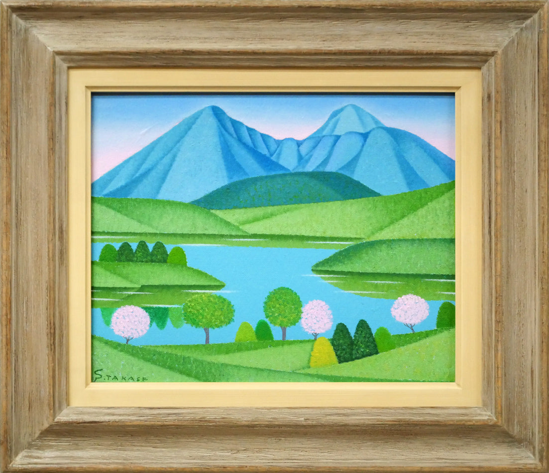 高瀬三郎「春の裏磐梯」油絵・F3号