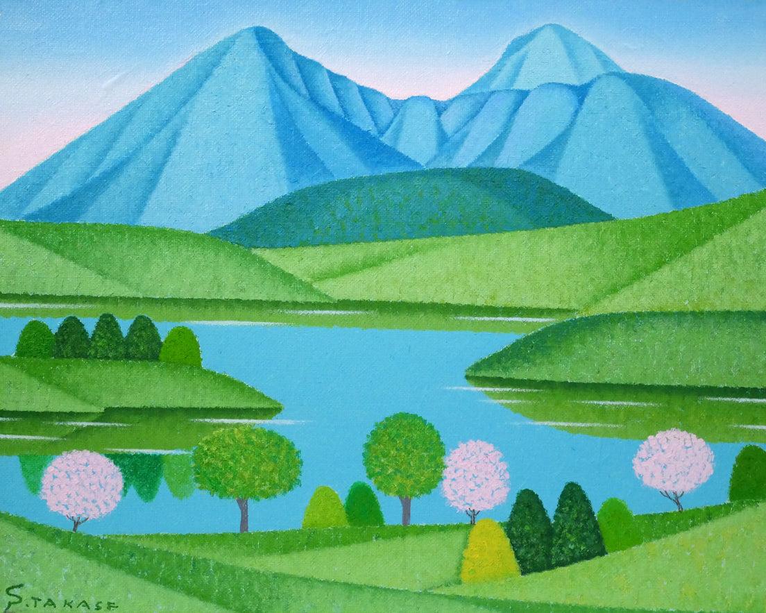 高瀬三郎「春の裏磐梯」油絵・F3号　作品全体画像