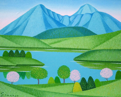 高瀬三郎「春の裏磐梯」油絵・F3号　作品全体画像