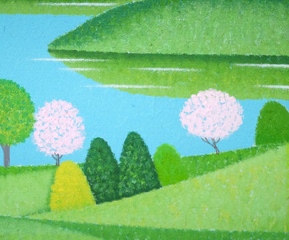 高瀬三郎「春の裏磐梯」油絵・F3号　拡大画像4