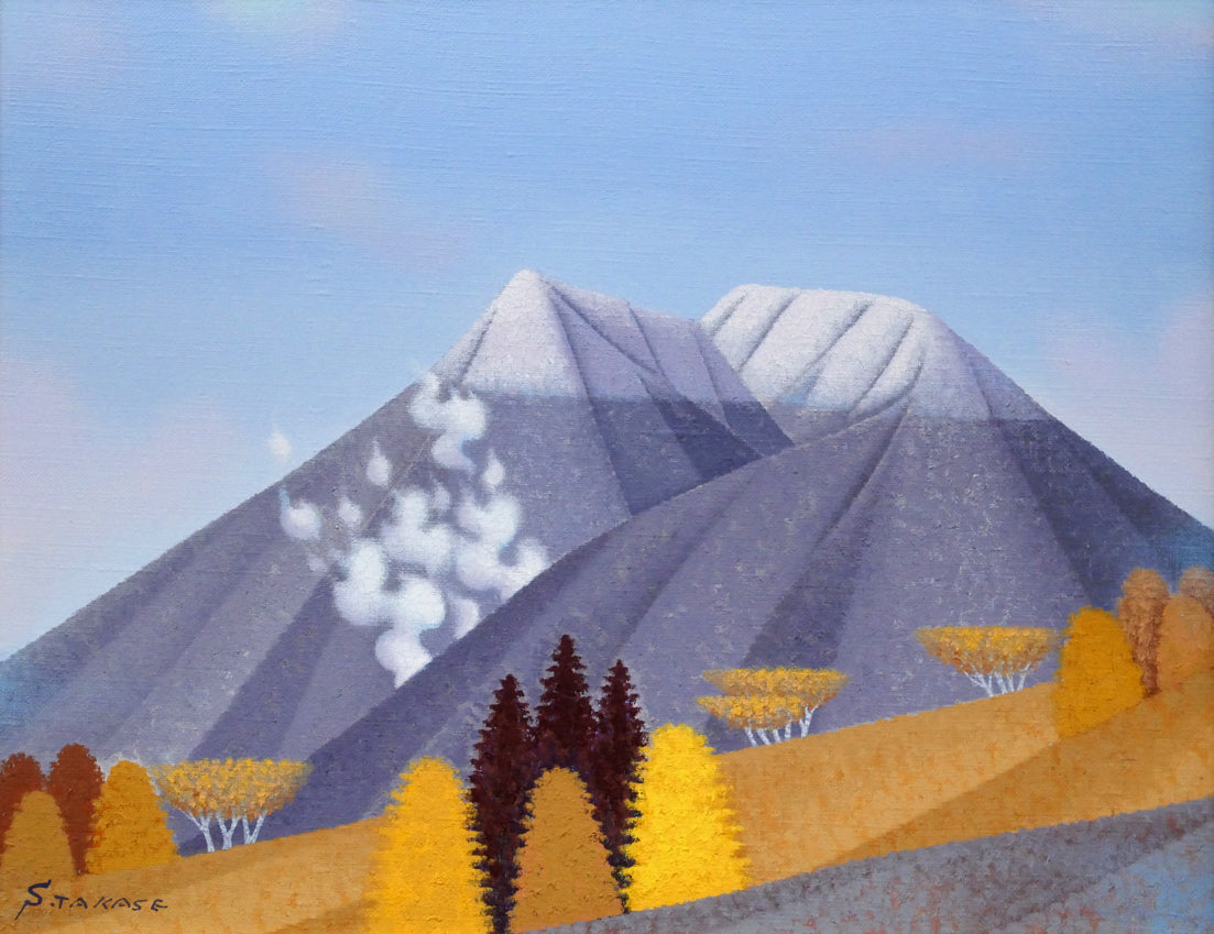 高瀬三郎「新雪の大雪旭岳」油絵・F6号　作品全体画像