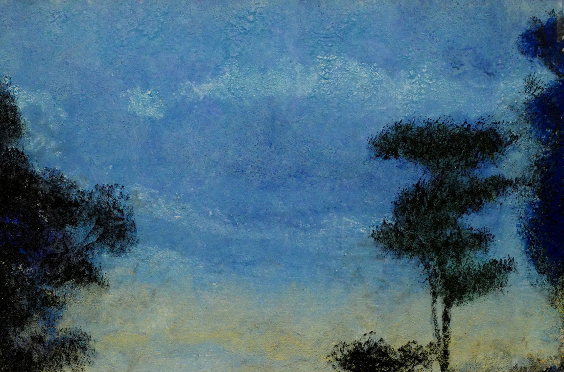 高山辰雄「野」日本画・P6号　拡大画像2