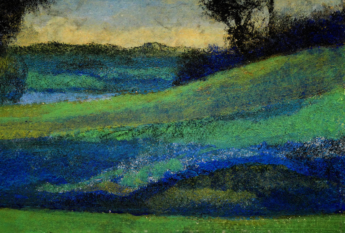 高山辰雄「野」日本画・P6号　拡大画像4