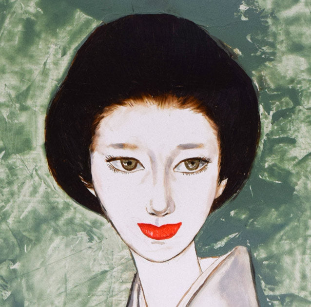 高沢圭一「みどり（月間クオリティ表紙絵原画）」油絵・F6号　拡大画像2