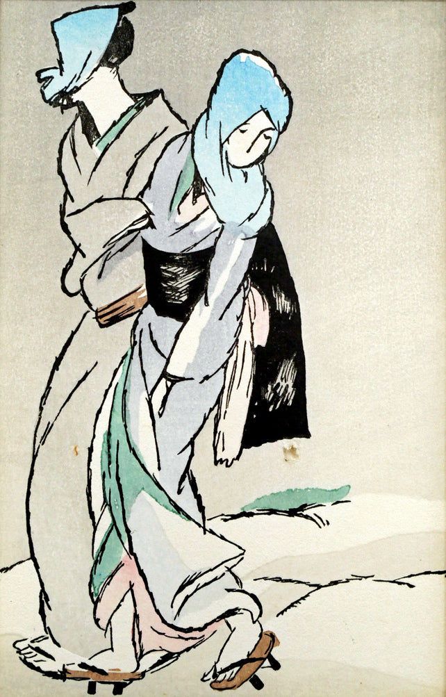 竹久夢二「夢二小品版画集より（加藤版画研究所）」木版画　作品全体画像
